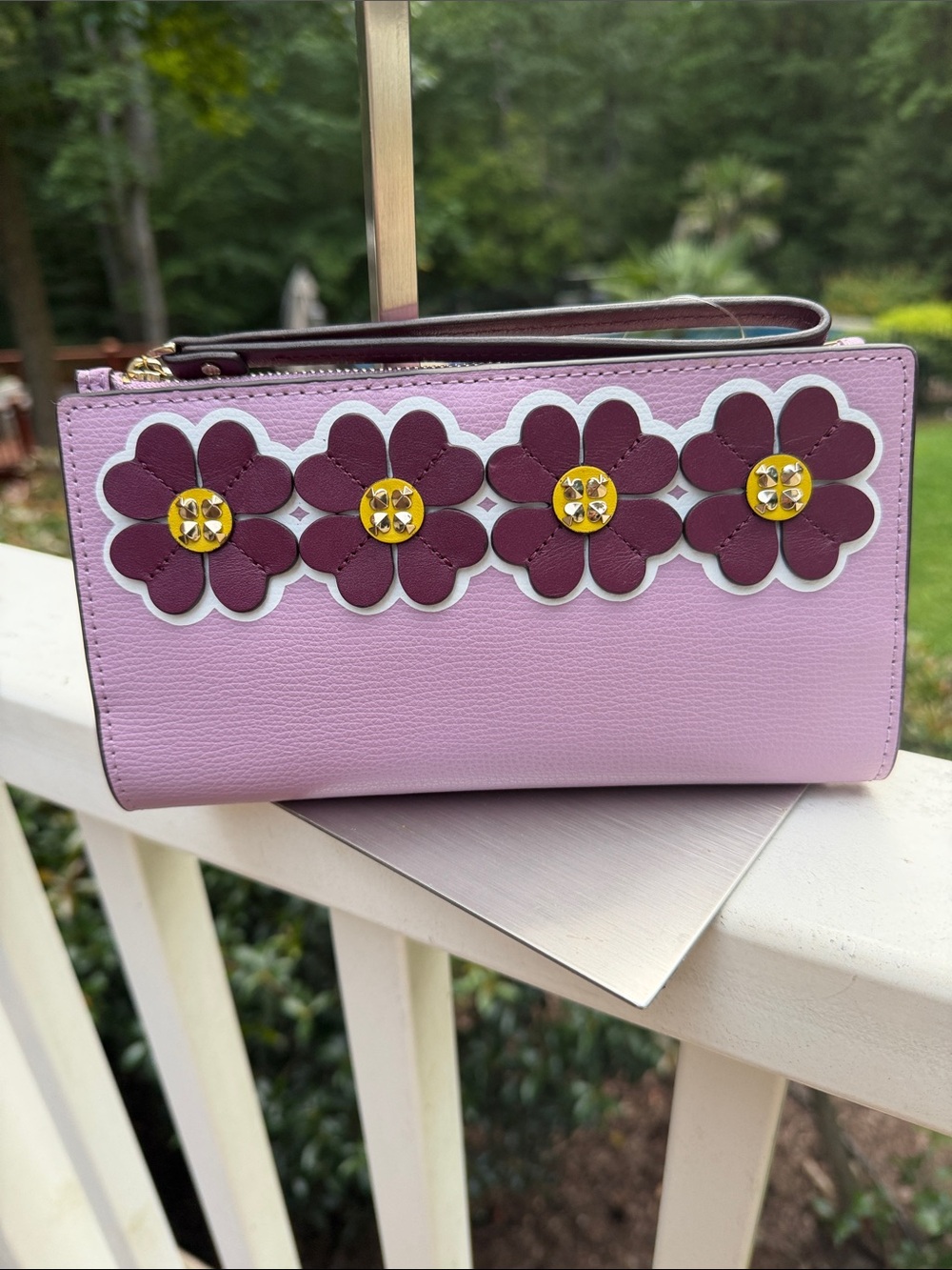kate spade NWT lavender leather wristlet clutch